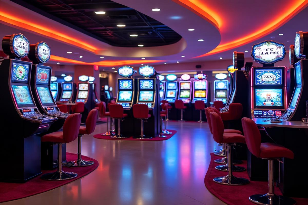 Gaming floor and cafe at Gran Slot Madrid